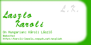 laszlo karoli business card